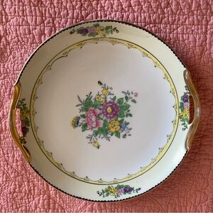 Vintage Noritake China vegetable plate with gold trim, handles. Great condition